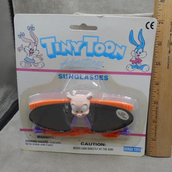 Tiny Toon Adventues Sunglasses Hamton J. Pig NIP Vintage 1995 Dorda Toys 14123 - Picture 2 of 7